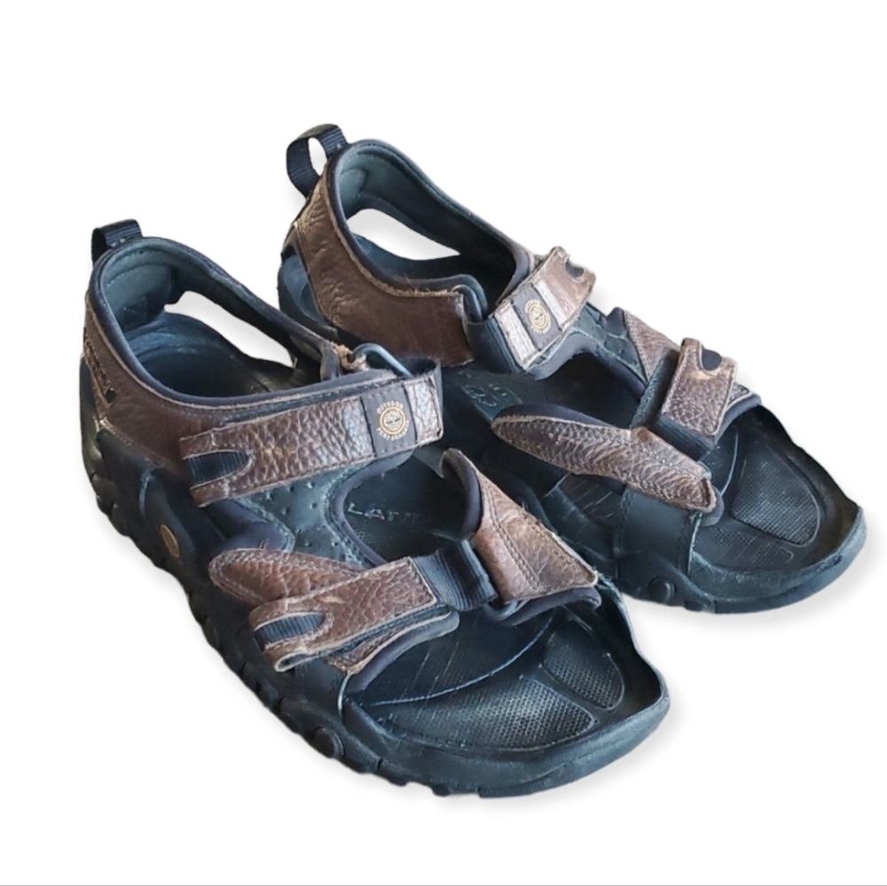 Timberland Mens Leather Outdoor Hiking Sandals Shoes sz 11M hook&loop